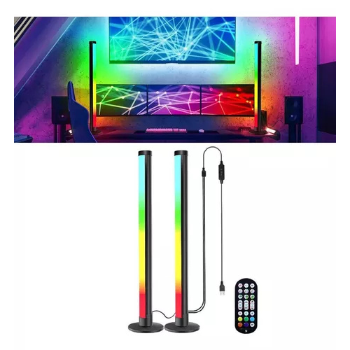 Luces LED RGB Activadas por Sonido con Control Remoto (2 barras)